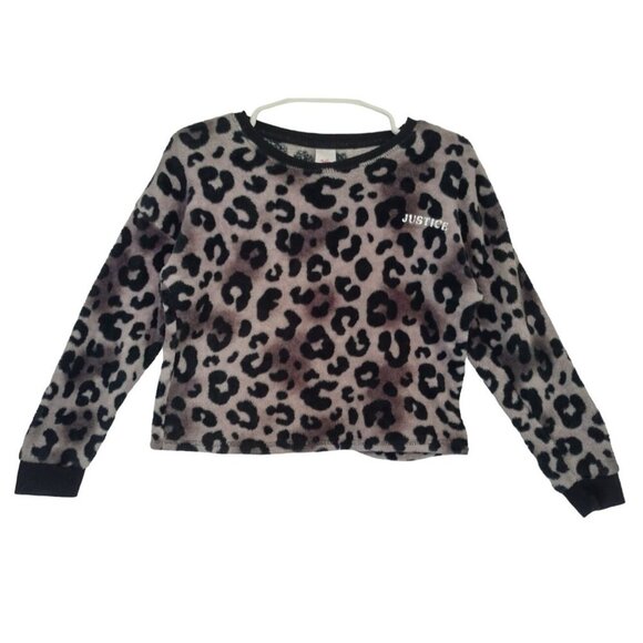 Justice Girls Long Sleeve Leopard Print Polyester Fleece Pajamas (Size L, 12/14) - Picture 1 of 6